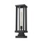 Z-Lite Glenwood 1 Light Outdoor Pier Mounted Fixture, Black & Clear 586PHBS-SQPM-BK - alternate 4